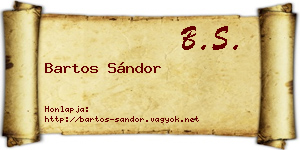 Bartos Sándor névjegykártya