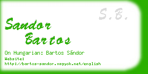 sandor bartos business card